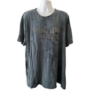 HARLEY DAVIDSON New York Mens 2XL Tie Dye Skeleton Short Sleeve T-Shirt